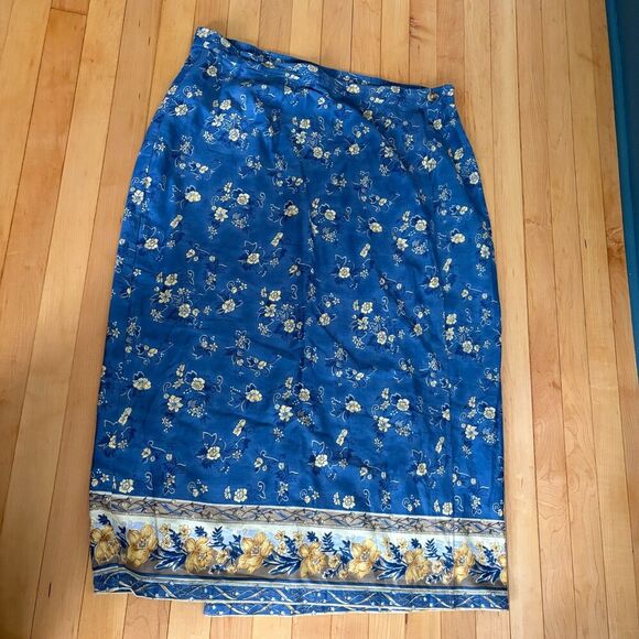 Sun River Dresses & Skirts - Sun River Floral Cotton Boho Skirt Women's 2X Wrap Daisy roses Western Wear